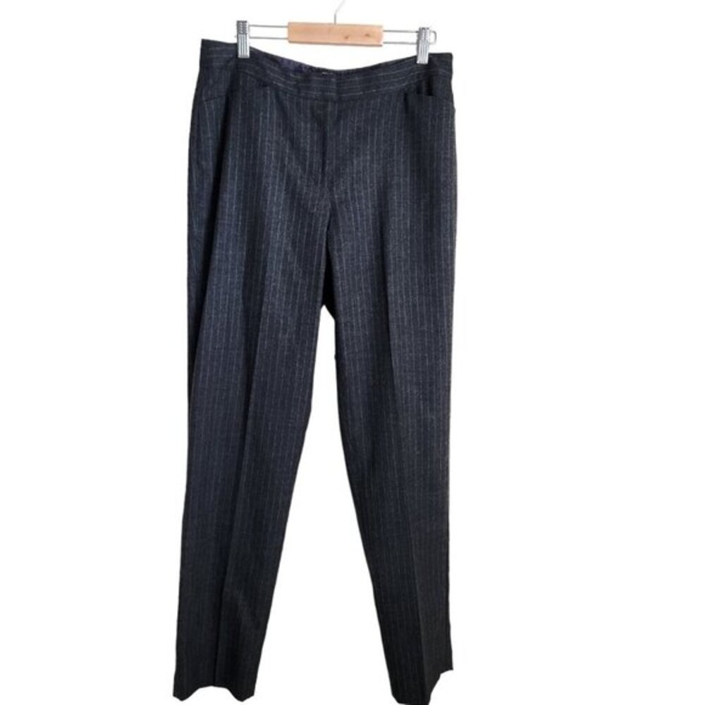 TALBOTS Heritage Womens Gray‎ Black Striped Career Work Pants sz 4 Wool